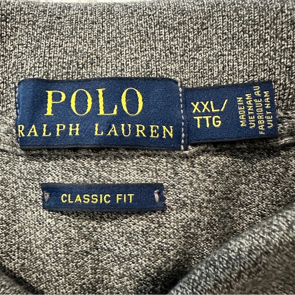 Polo Ralph Lauren Classic Fit Heather Gray Piqué Polo XXL Classic Americana - Picture 6 of 12